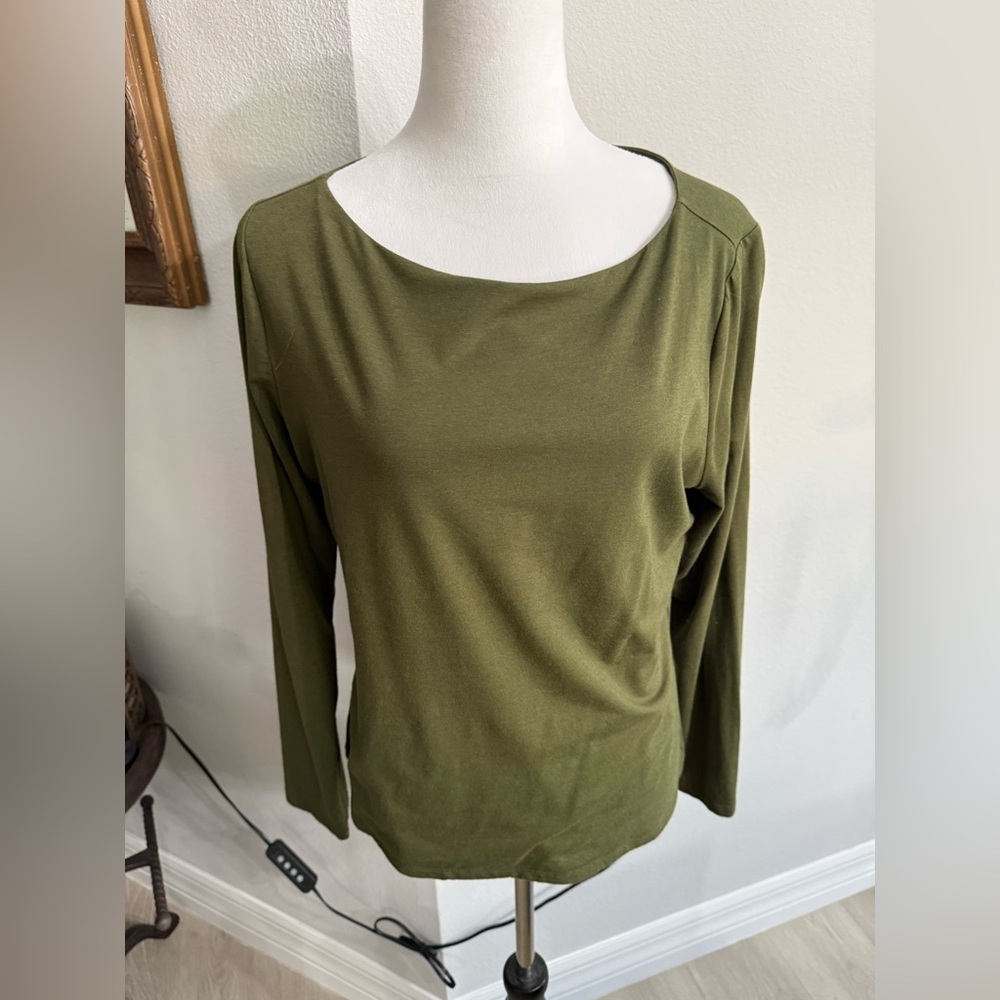 Banana Republic Forest Green Long Sleeve Top